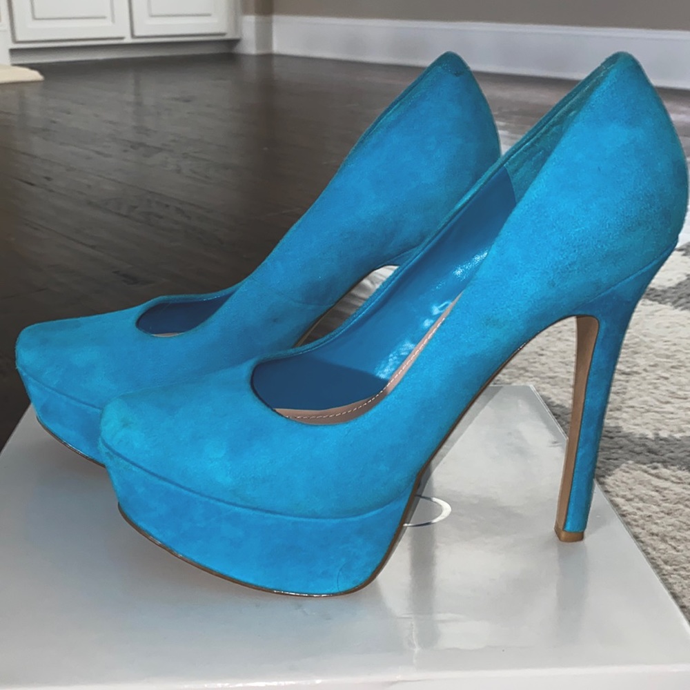 Jessica Simpson Suede Teal/Turquoise Pumps